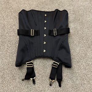 Honey Birdette Chastity Black Gold Corset -  Medium